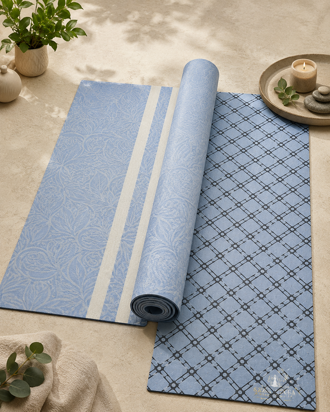 SATYOGA Welness™ Anti-Skid Cotton Yoga Mat Handwoven 6 × 2 Feet - Image 2