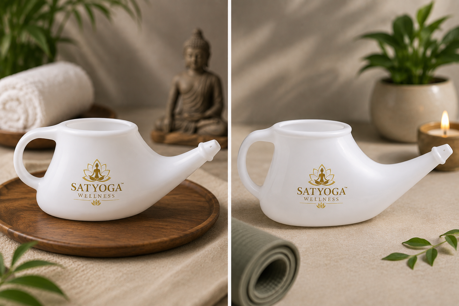 SATYOGA Wellness Plastic Neti Pot 200 ML for Jala Neti nasal cleansing