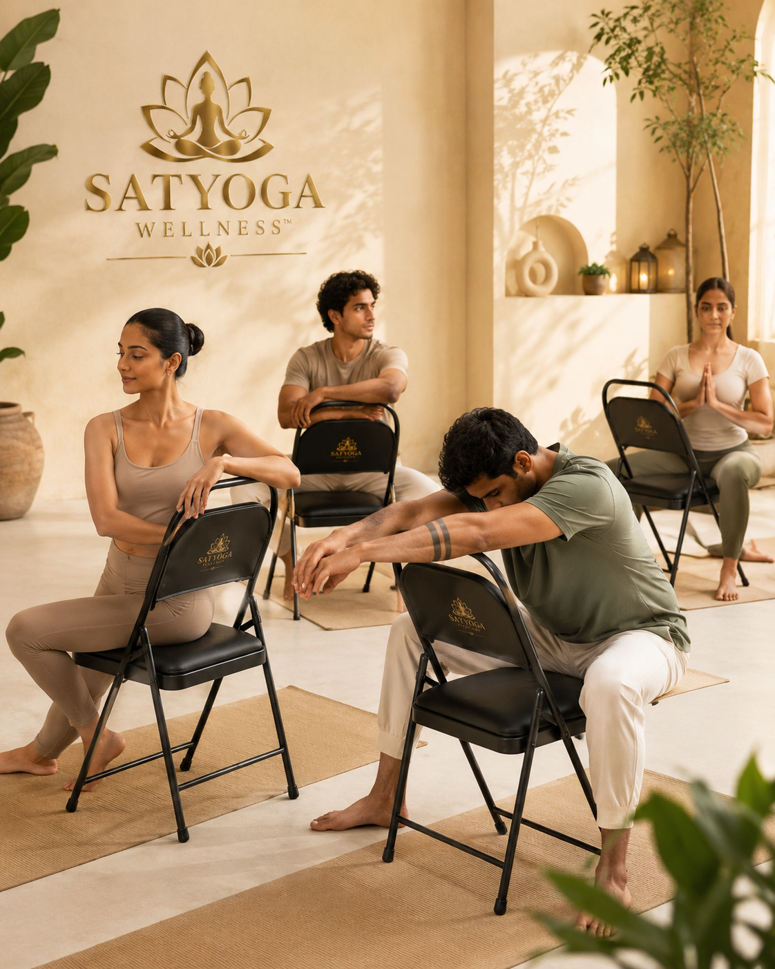 SATYOGA Welness™ Yoga Chair for Iyengar Yoga, Support & Alignment - Image 2