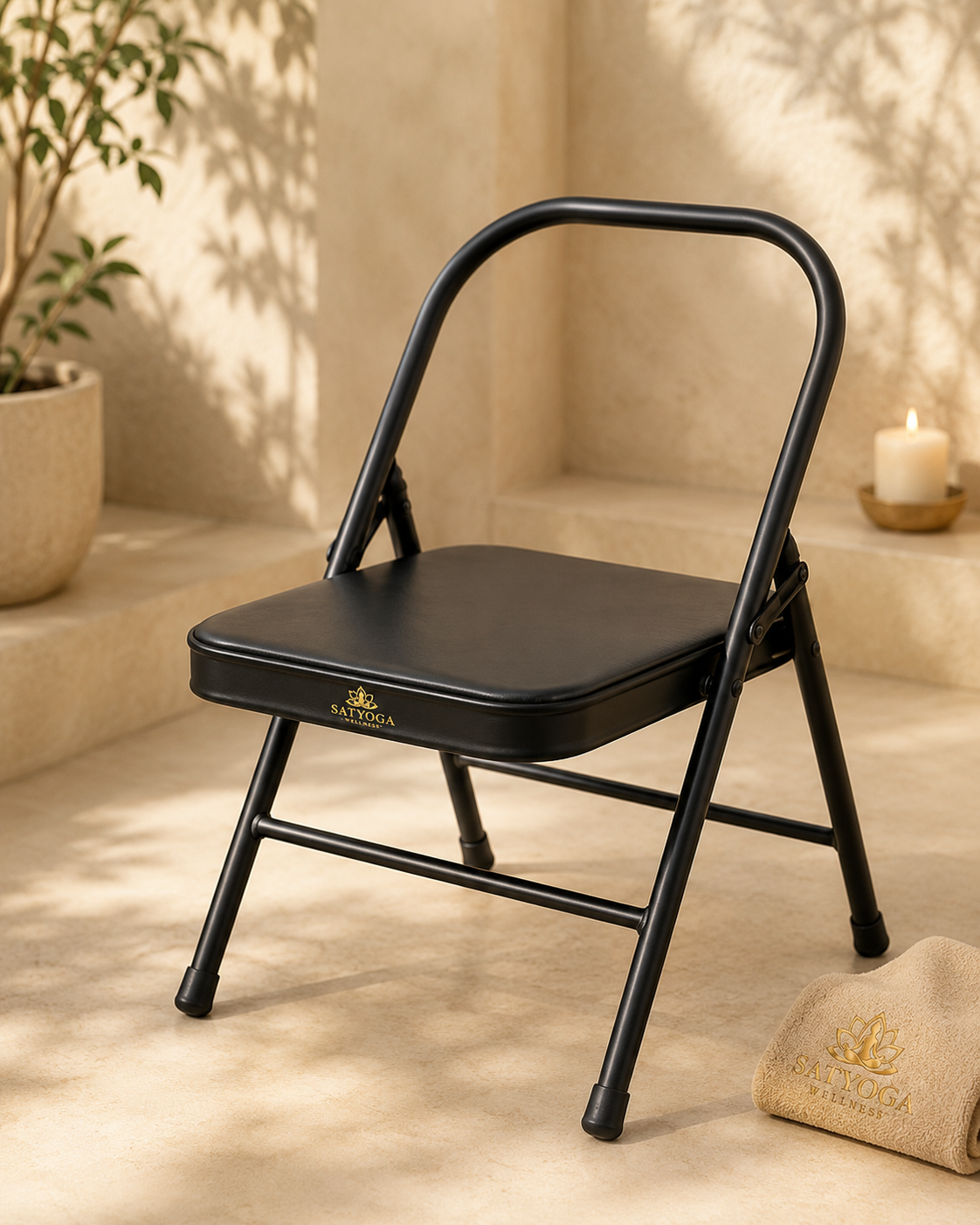 SATYOGA Welness Yoga Chair for Iyengar yoga support and alignment