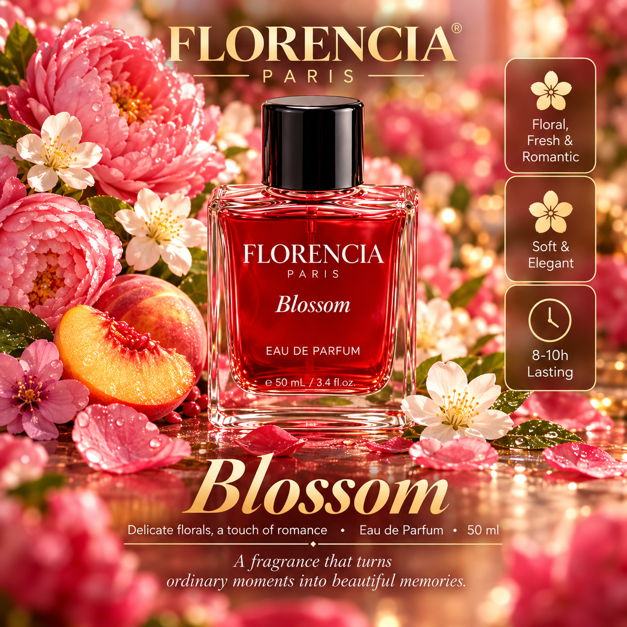 Florencia Paris Blossom Eau de Parfum 50ml floral fresh romantic perfume