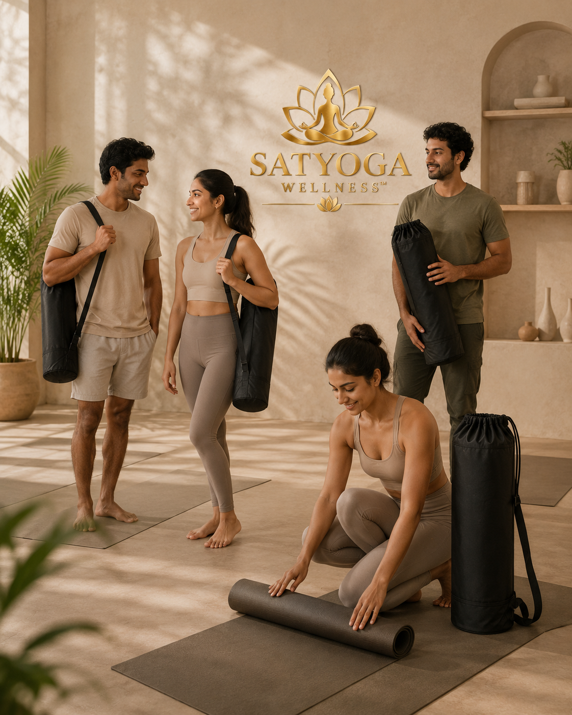 SATYOGA Welness™ Yoga Mat Bag Black for Yoga Mat Storage & Carrying - Image 2