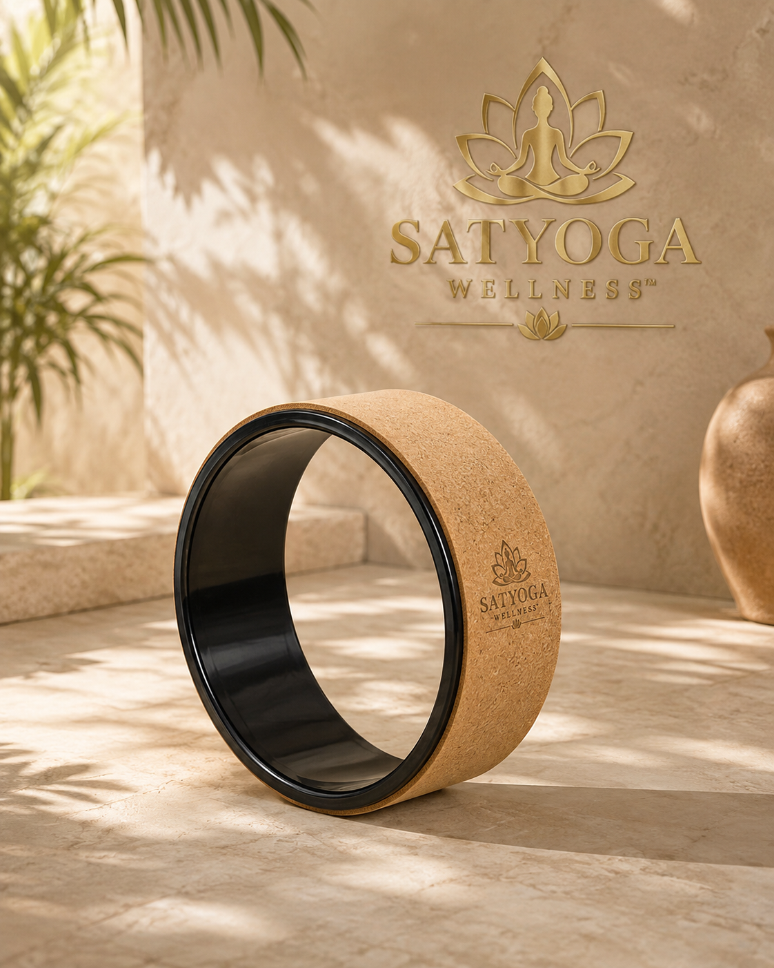 SATYOGA Welness Cork Yoga Wheels for stretching and flexibility