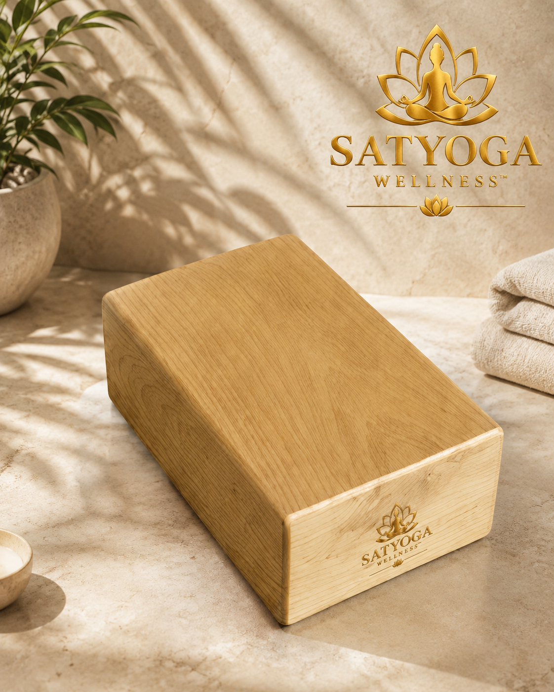 SATYOGA Welness Wooden Yoga Blocks for yoga support and alignment