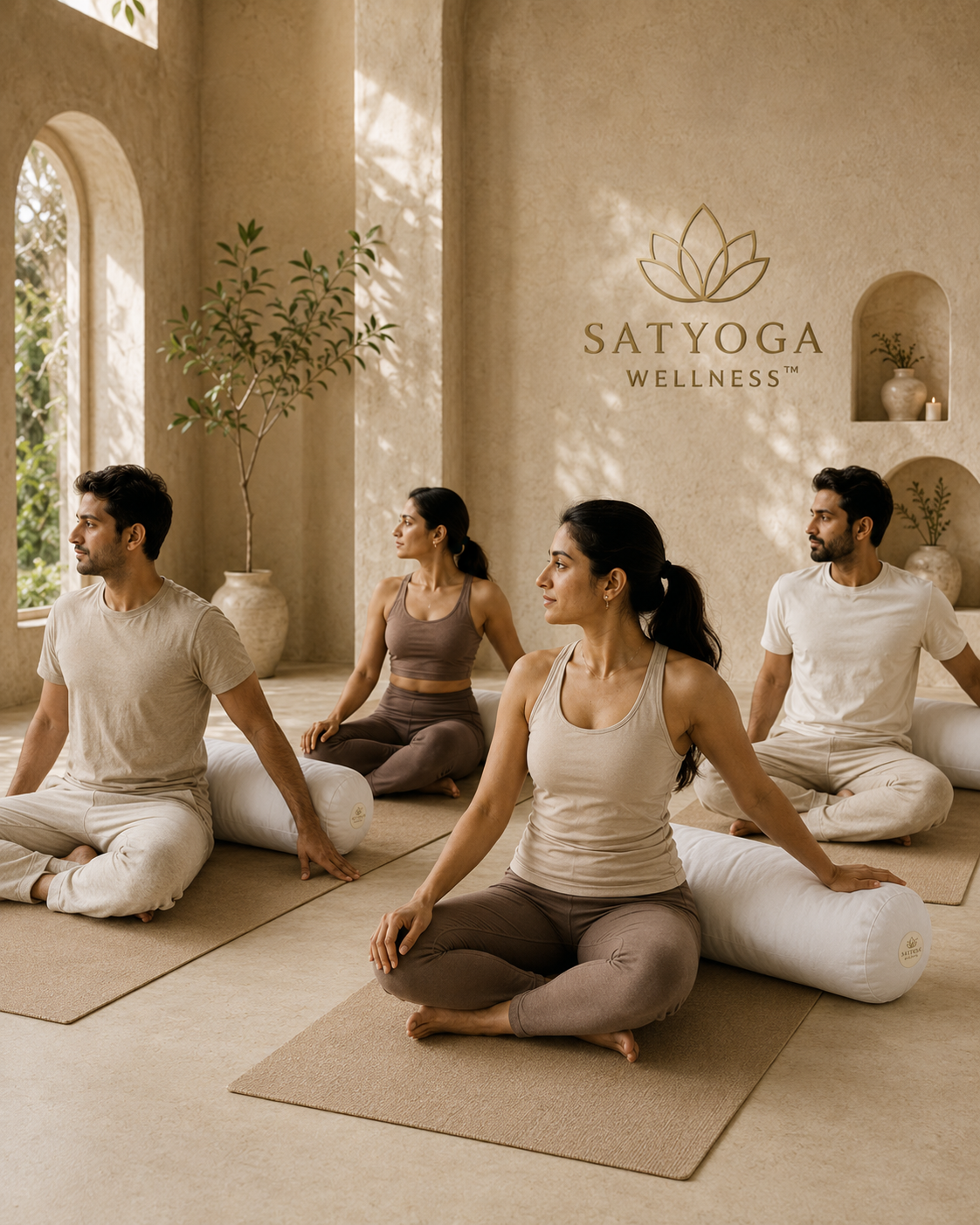 SATYOGA Welness Yoga Bolsters Round for restorative yoga and meditation
