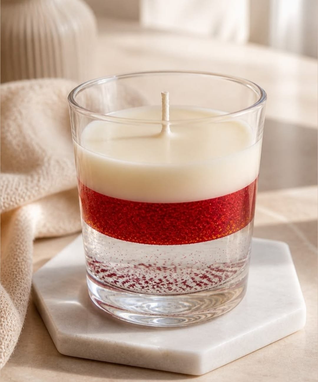 Fancy Meditation Candle in decorative glass jar with customisable colour and fragrance by SATYOGA Welness™