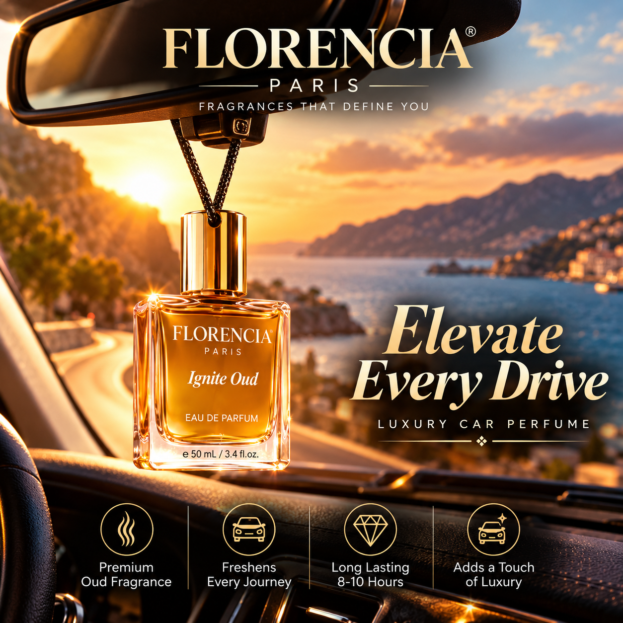 Florencia Paris Ignite Oud Eau de Parfum – Luxury Oud & Warm Woods Perfume 50ml - Image 2