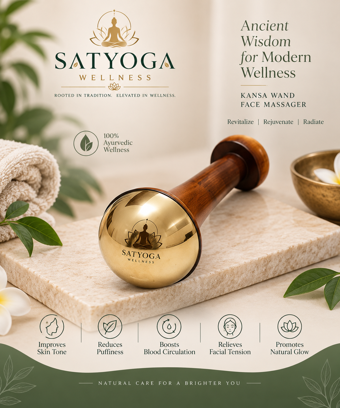 Kansa Wand Face Massager – SATYOGA Welness™