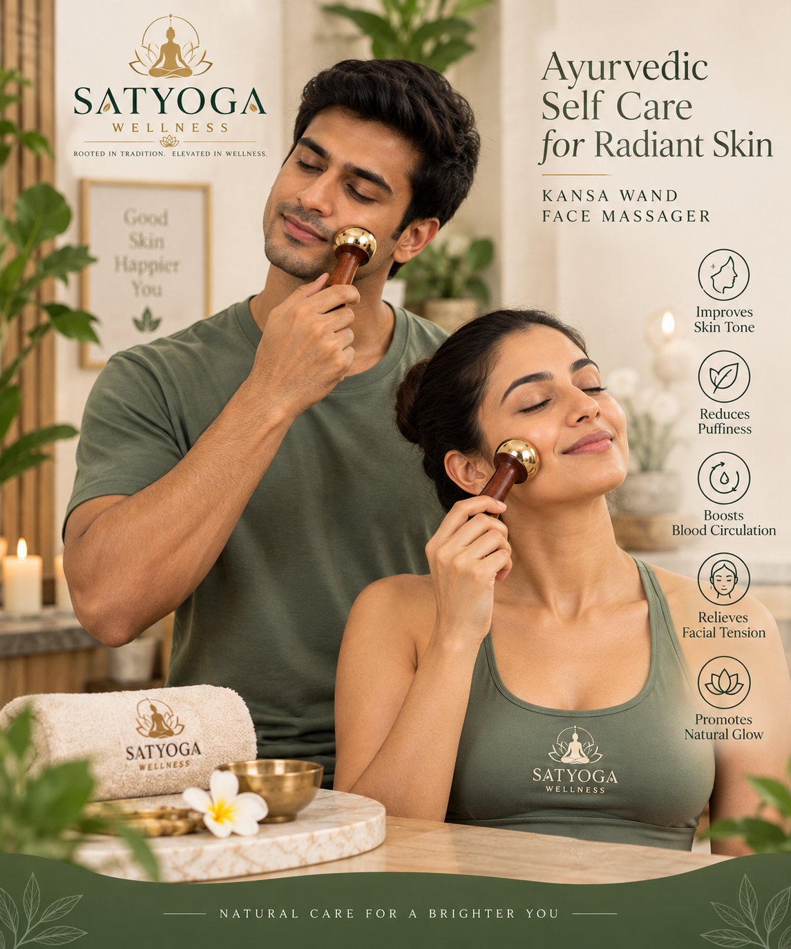 Kansa Wand Face Massager – SATYOGA Welness™ - Image 2